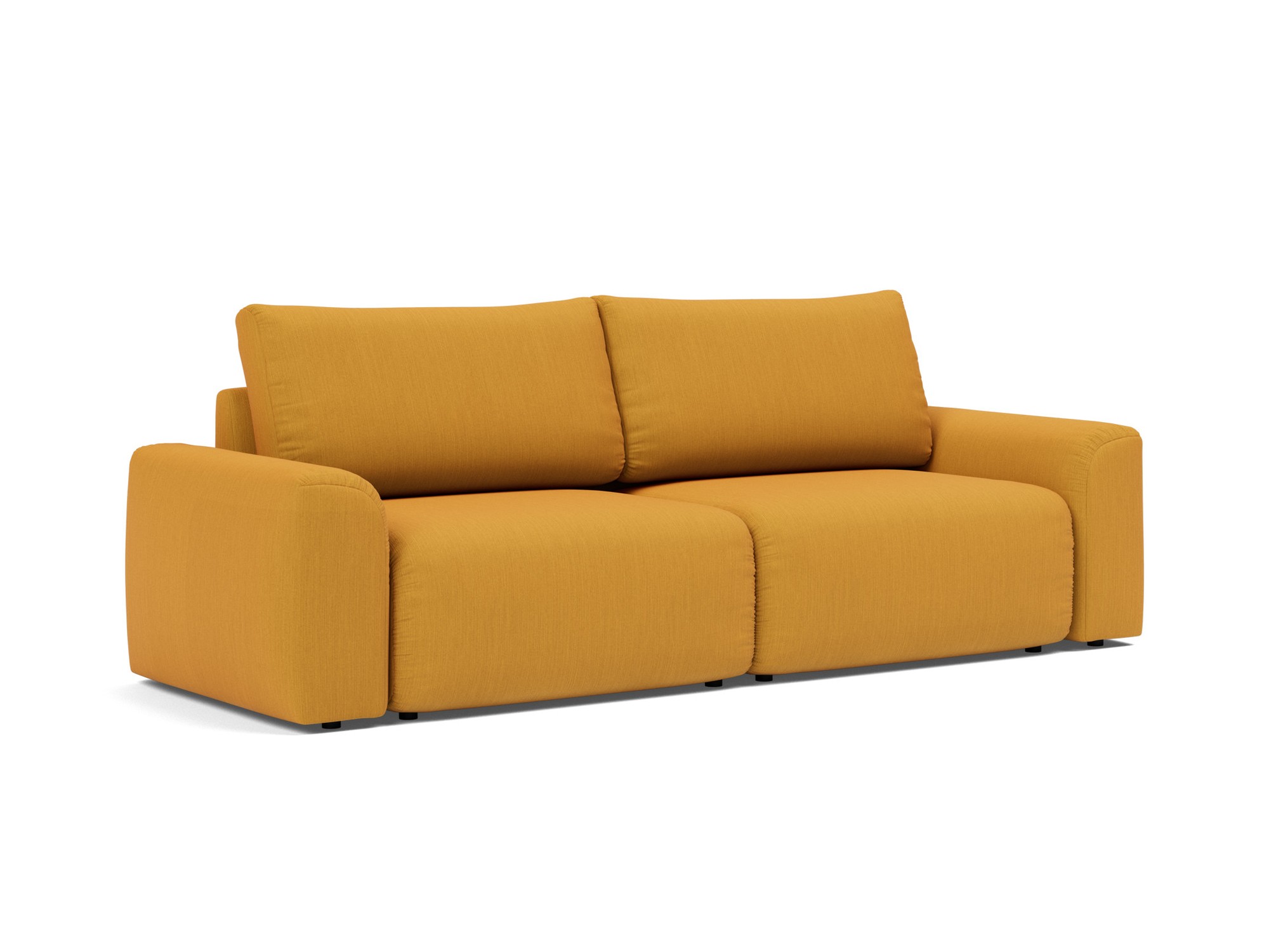 Schlafsofa Norum mit Chunky-Armlehnen Flachgewebe Elegance 507-Burned-Curry