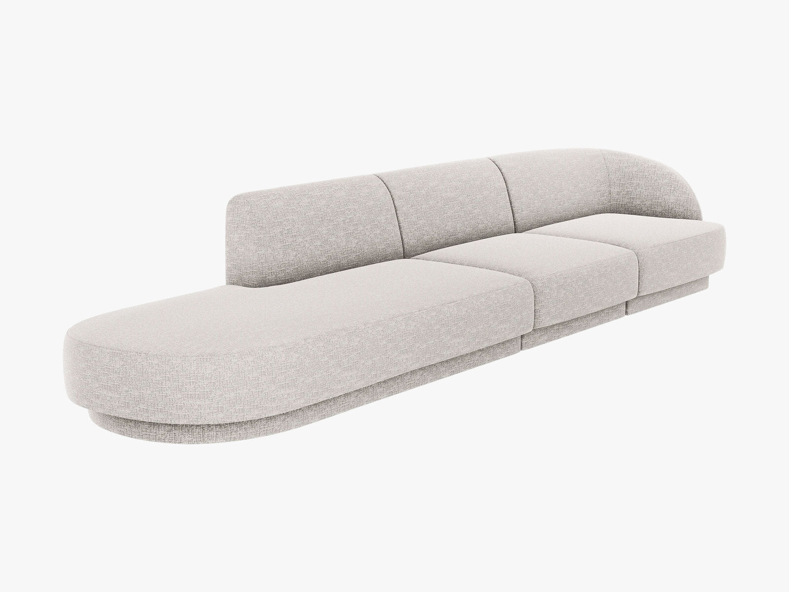 Micadoni Sofa Miley 4-Sitzer Links Chenille Haga Hellgrau