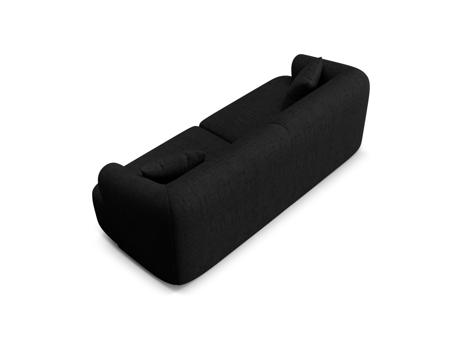 Cosmopolitan Design Sofa Campi 3-Sitzer Strukturierter Stoff Moly Schwarz