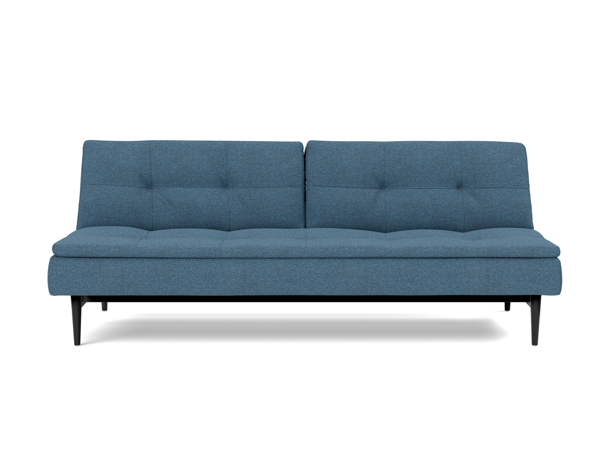 Schlafsofa Dublexo Strukturierter Stoff Weda 302-Weda-Blue Beine Styletto Eiche schwarz