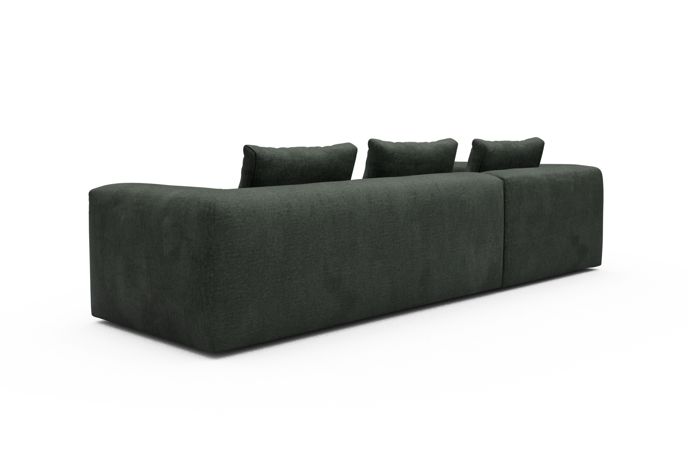 Ecksofa Fred Relax-Ecke links mit 2,5-Sitzer Aivi-Pine-Green