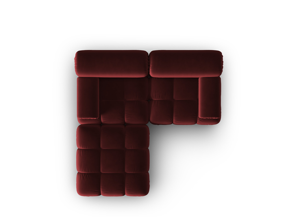 Cosmopolitan Design Modulares Ecksofa Cortina 3-Sitzer Samt Bluvel Rot