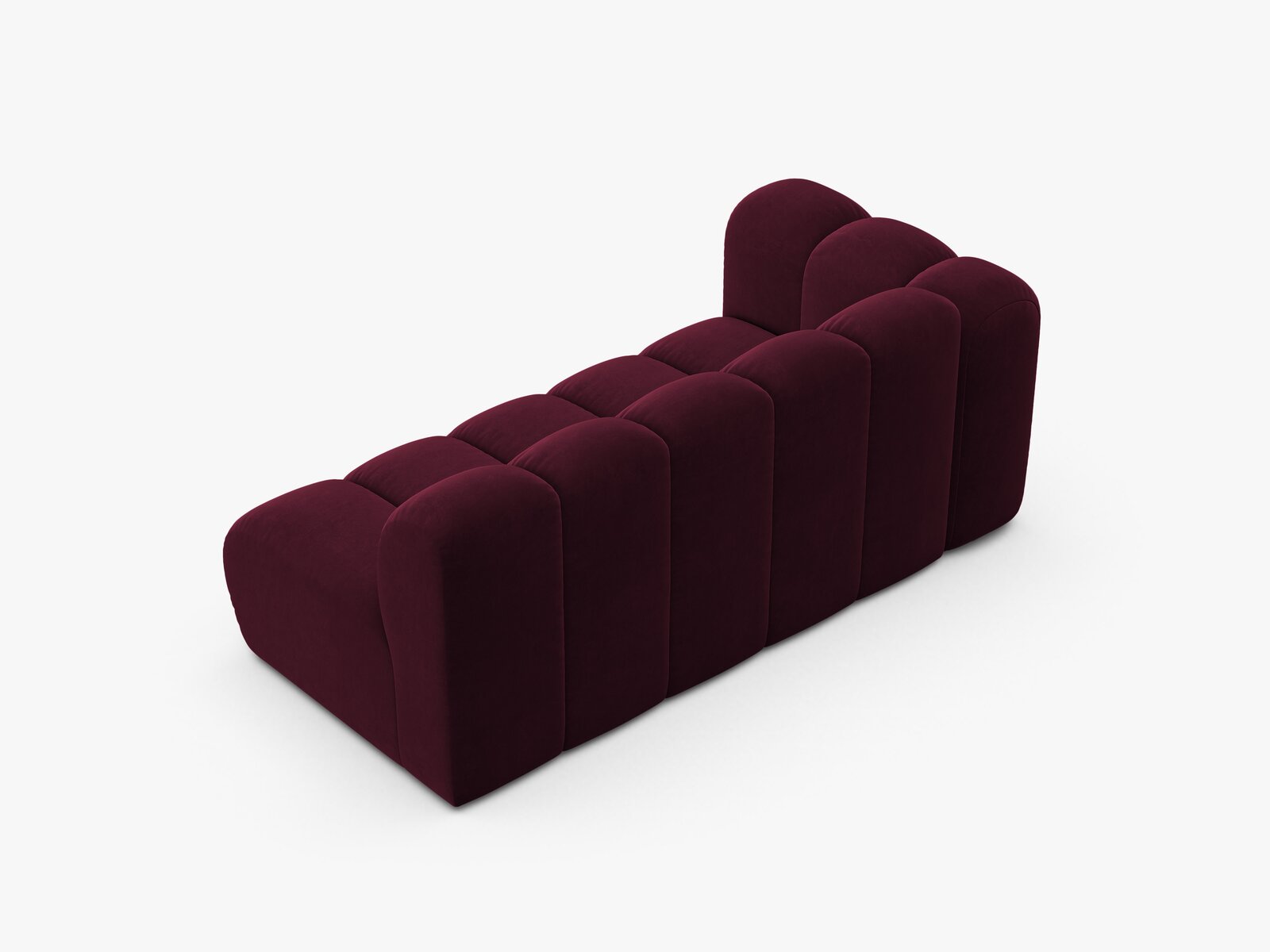 Micadoni Modul Lupine 3-Sitzer Links Samt Venus Burgunder