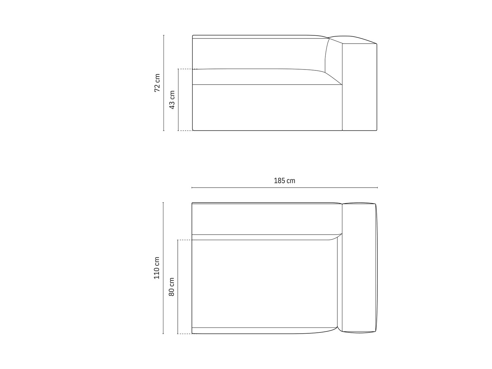 Micadoni Modul Nuria Groß 3-Sitzer Rechts Boucle Elfenbein