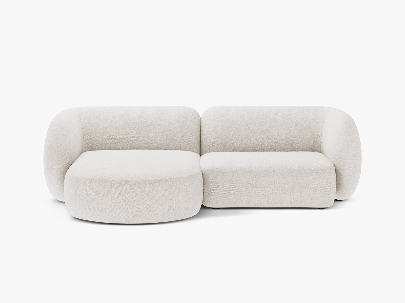 Micadoni Ecksofa Kate 2-Sitzer Links Boucle Weiß