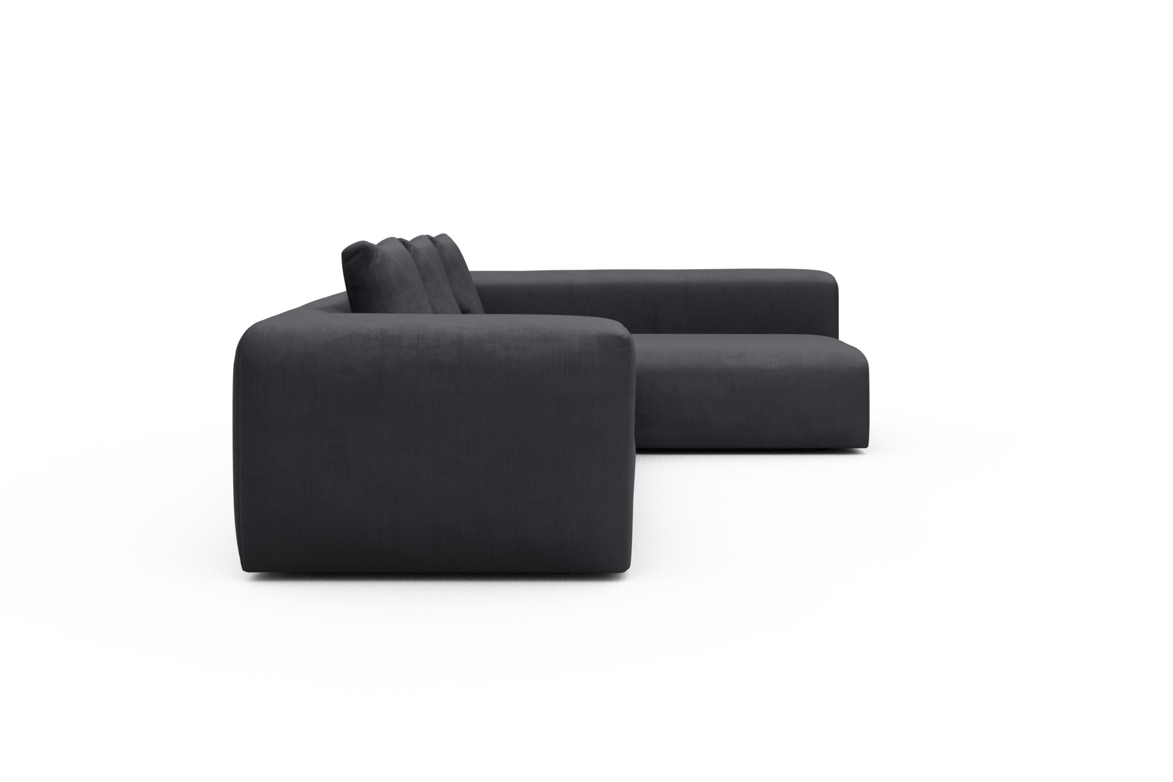 Ecksofa Fred 2x 2,5-Sitzer rechts offen Cordufine-Slate-Grey
