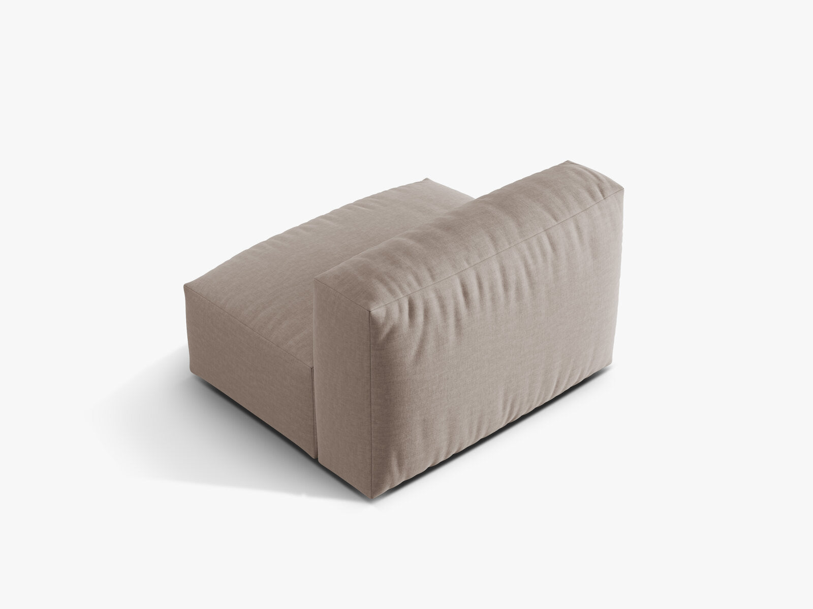 Micadoni Modul Martina 1-Sitzer Strukturierter Stoff Boston Dunkelbeige