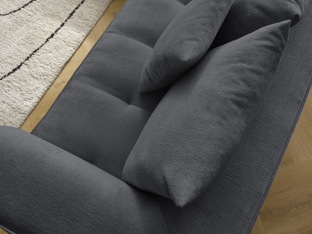 Bobochic Whesley Ecksofa Stoff Dunkelgrau Ecke links
