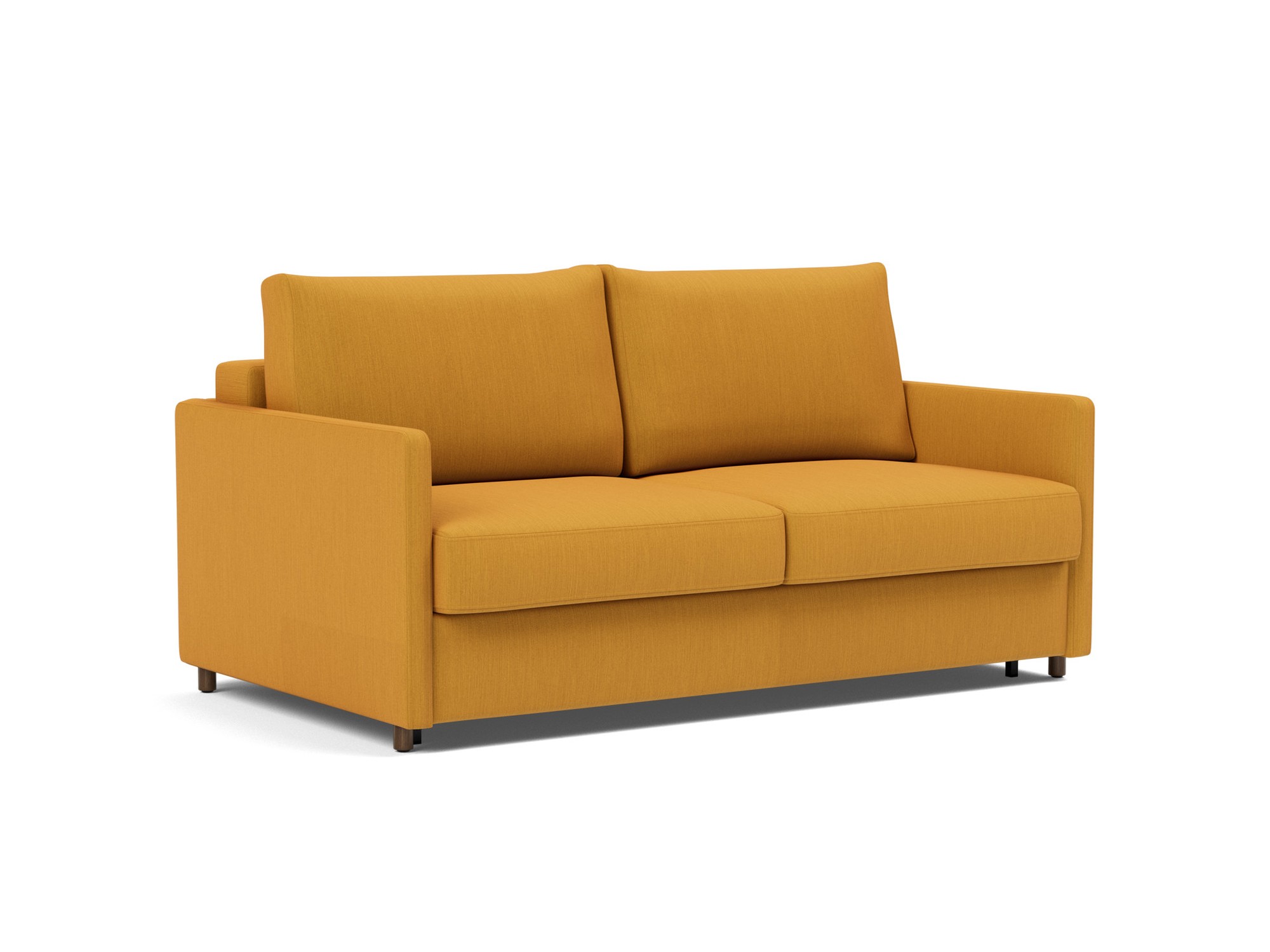 Schlafsofa Neah mit Slim-Armlehnen 160 Flachgewebe Elegance 507-Burned-Curry