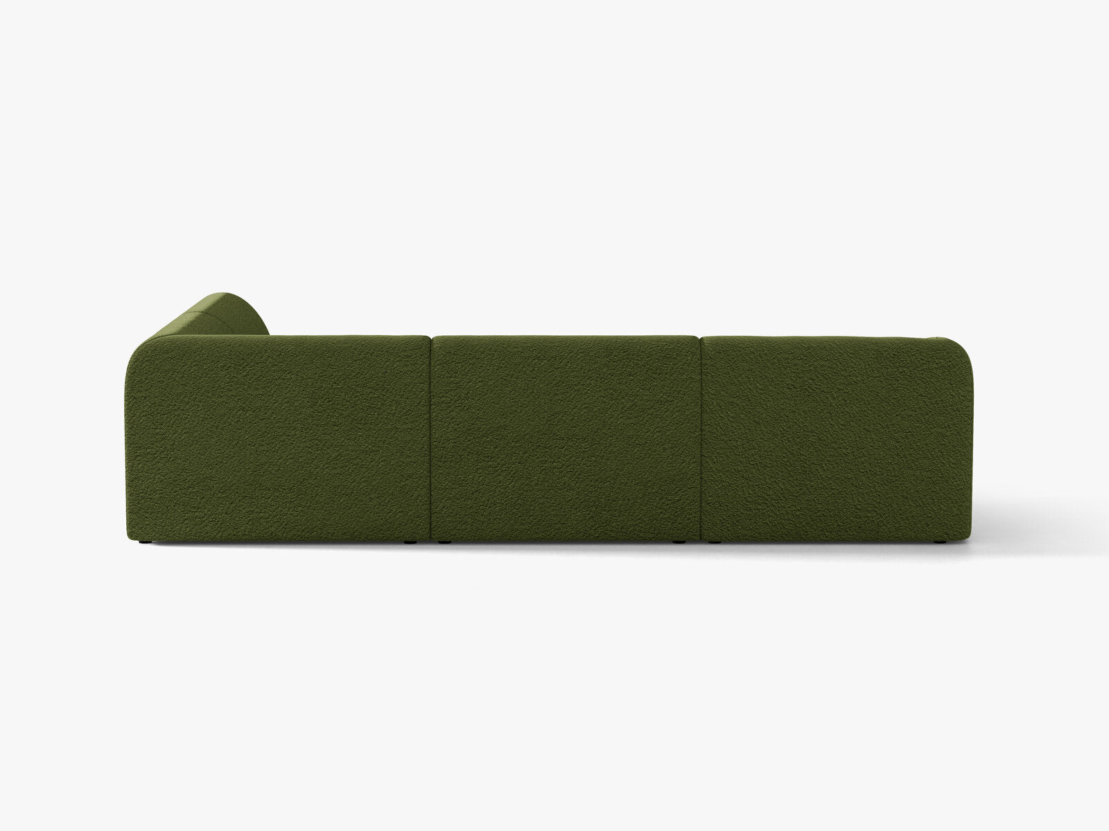 Micadoni Ecksofa Miley 6-Sitzer Rechts Boucle Baloo Dunkel-Olivgrün