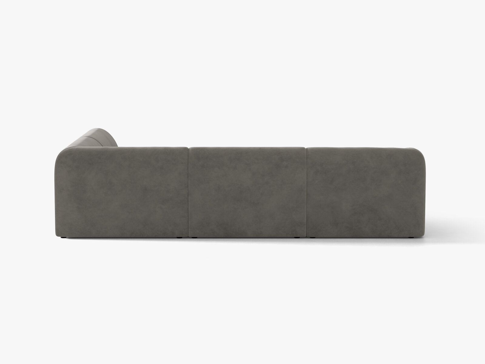 Micadoni Ecksofa Miley 6-Sitzer Rechts Samt Bluvel Hellgrau