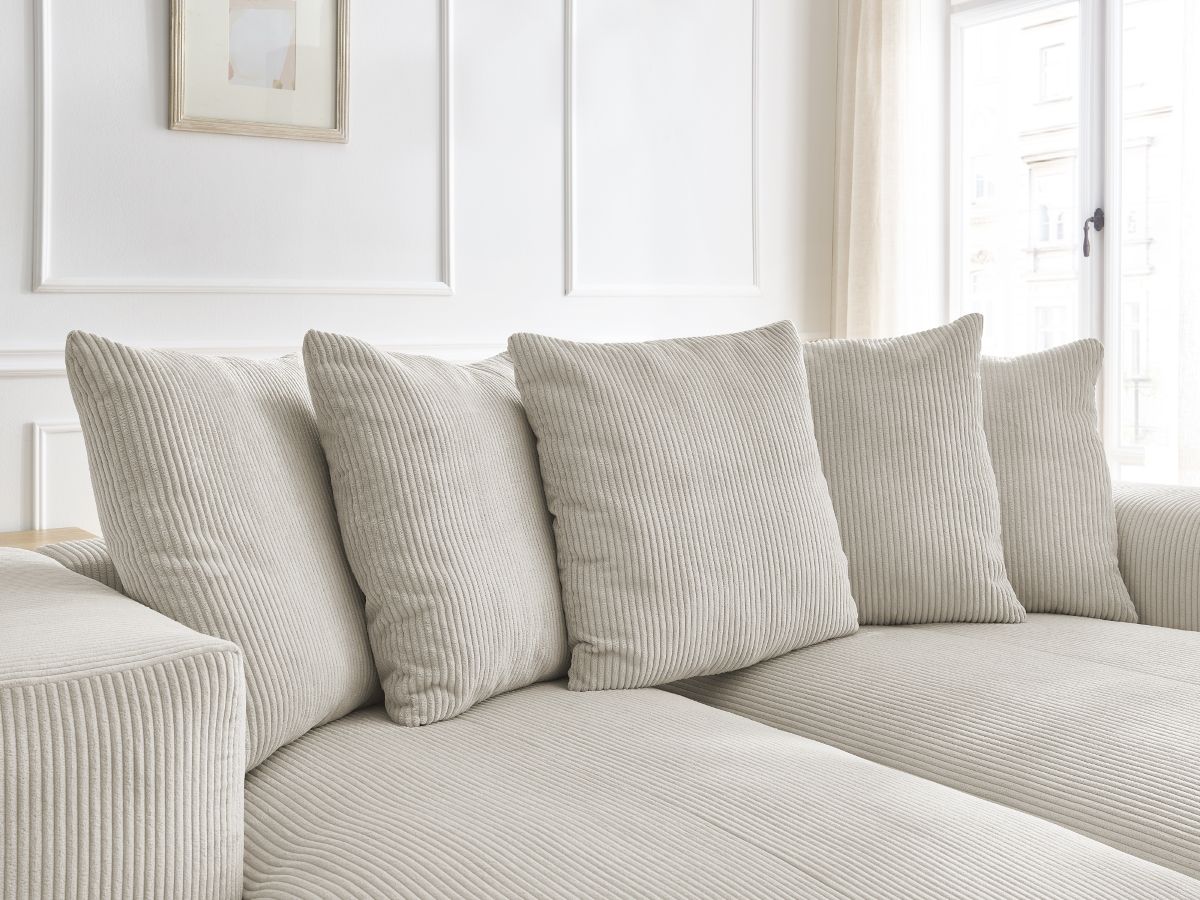 Bobochic Voltaire Sofa 4-Sitzer 248 × 170 cm Cordsamt Beige