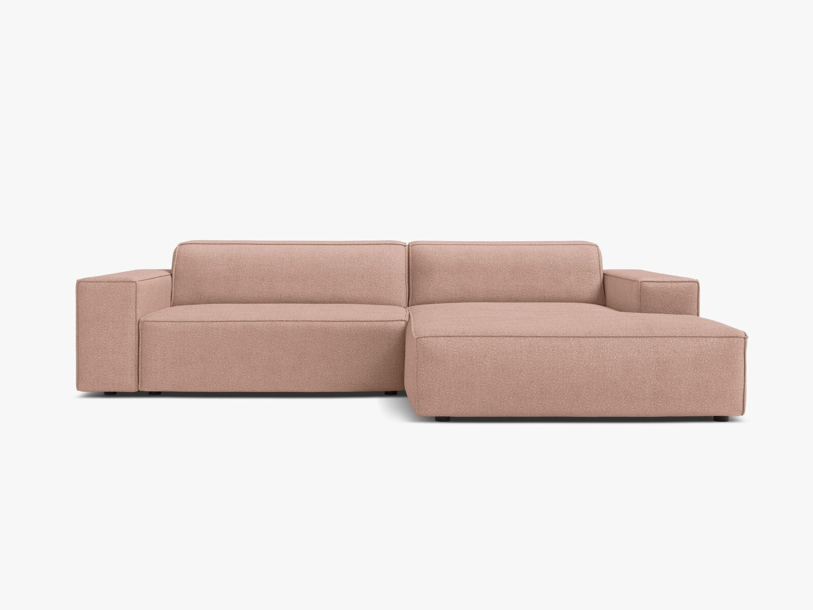 Micadoni Ecksofa Jodie 3-Sitzer Rechts Boucle Baloo Puderrosa