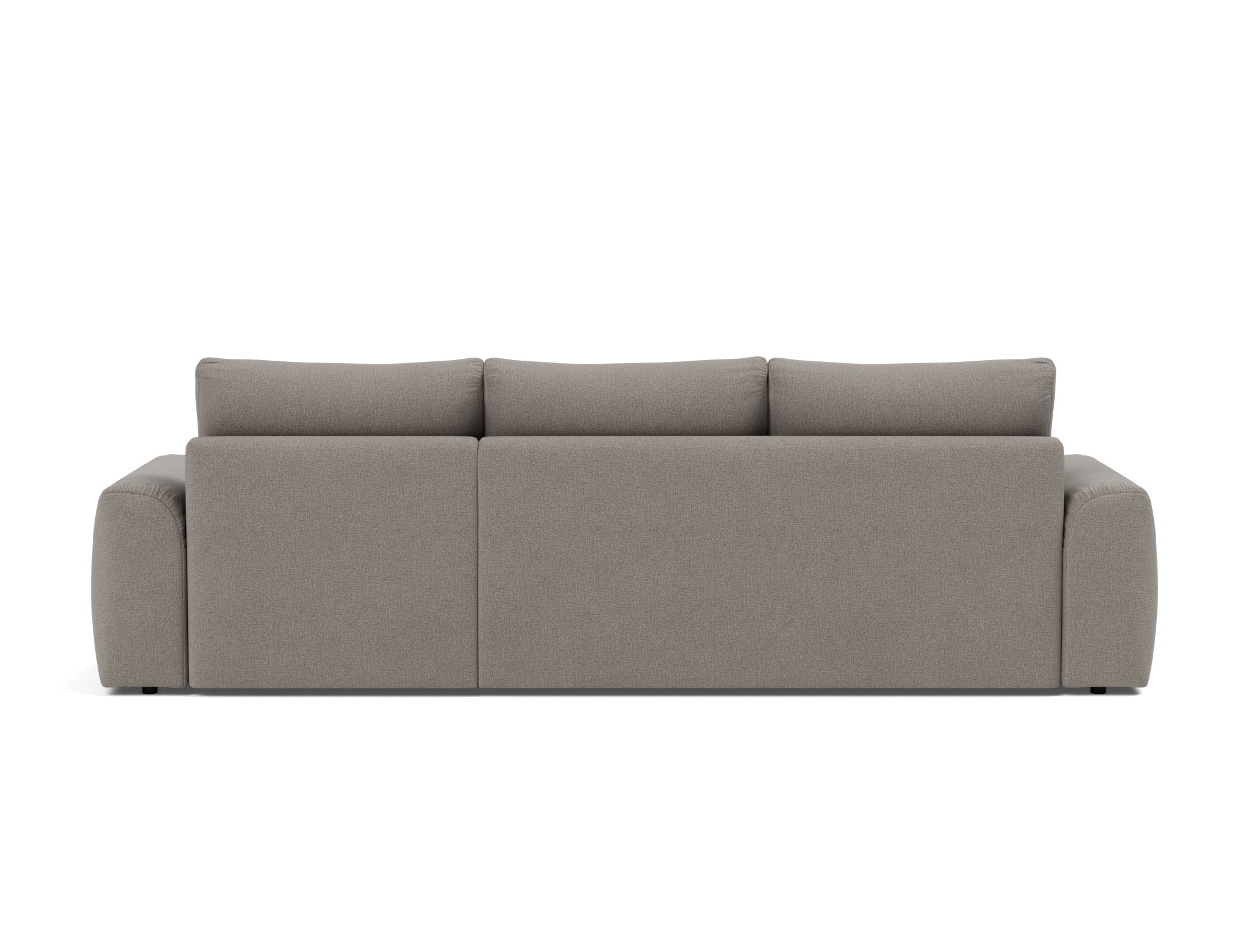 Schlafsofa Norum mit Chaiselongue und Chunky-Armlehnen Flachgewebe Mixed Dance 521-Grey