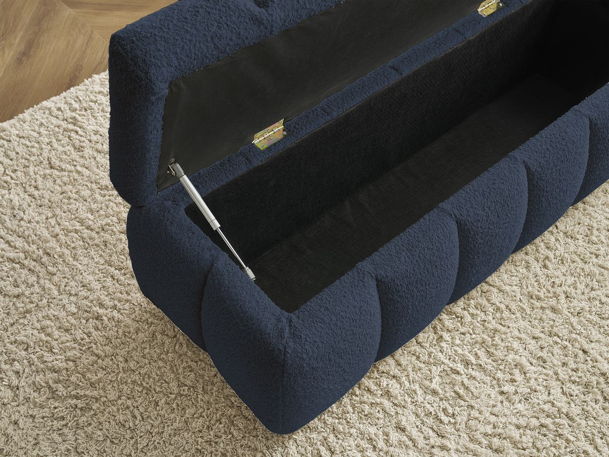 Bobochic Mont-blanc Bettbank Bouclé-Stoff Dunkelblau