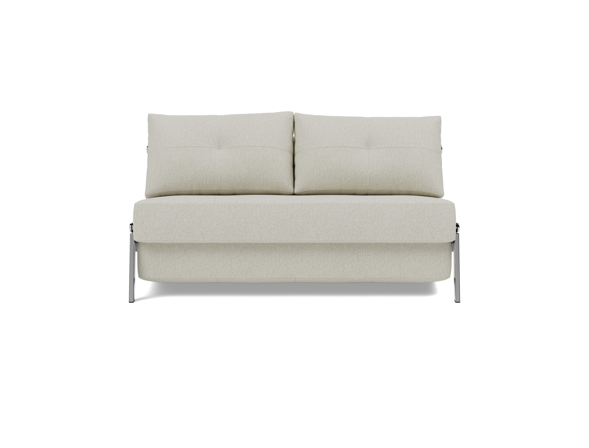 Schlafsofa Cubed 140 Flachgewebe Mixed Dance 527-Natural Beine Chrom