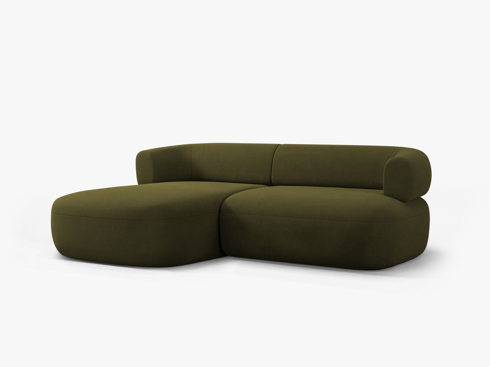 Micadoni 5-Sitzer Ecksofa Jenny Kleine Version Links Samt Salvador Grün