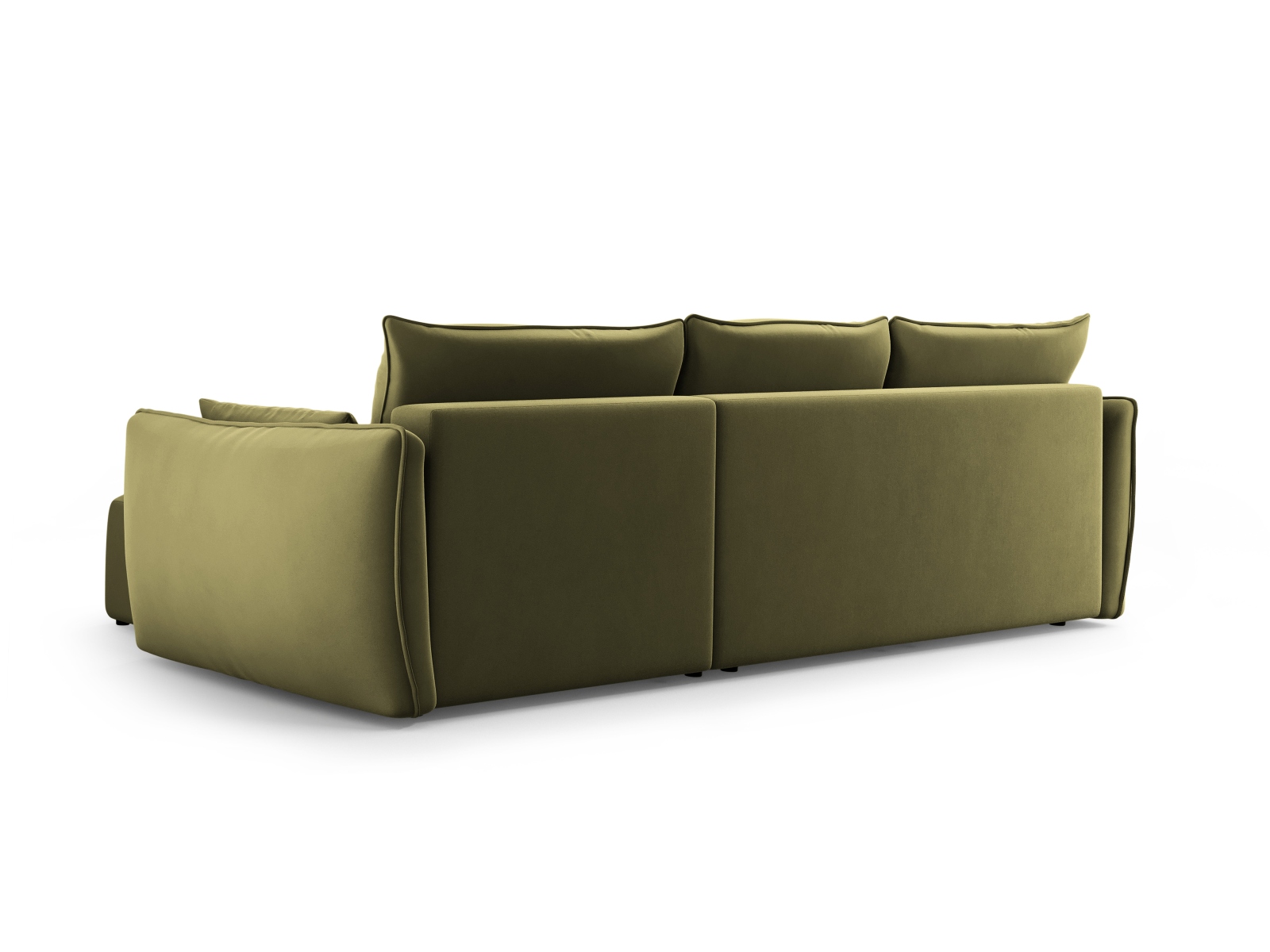 Cosmopolitan Design Ecksofa Matera 4-Sitzer mit Schlaffunktion Samt Salvador Grün Links