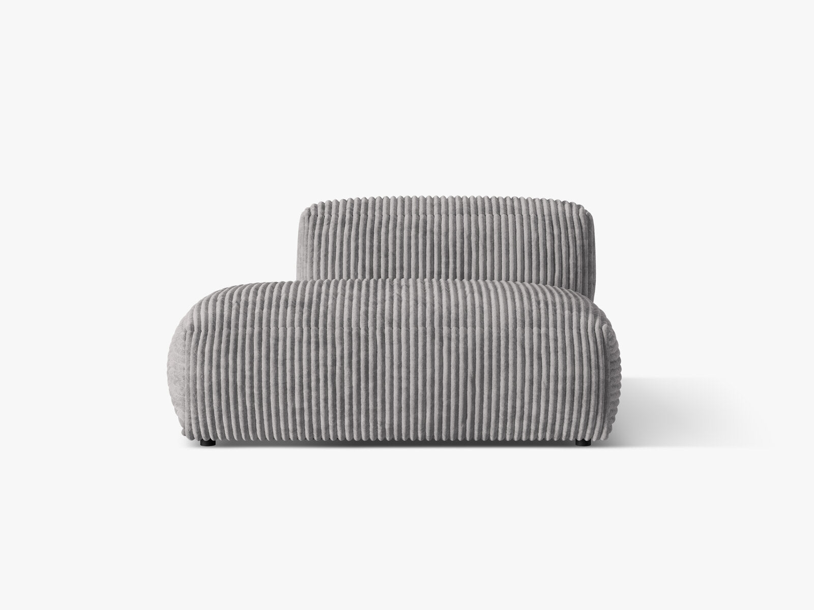 Micadoni Ecksofa-Modul Martina 1-Sitzer Kord Tilia Hellgrau Links
