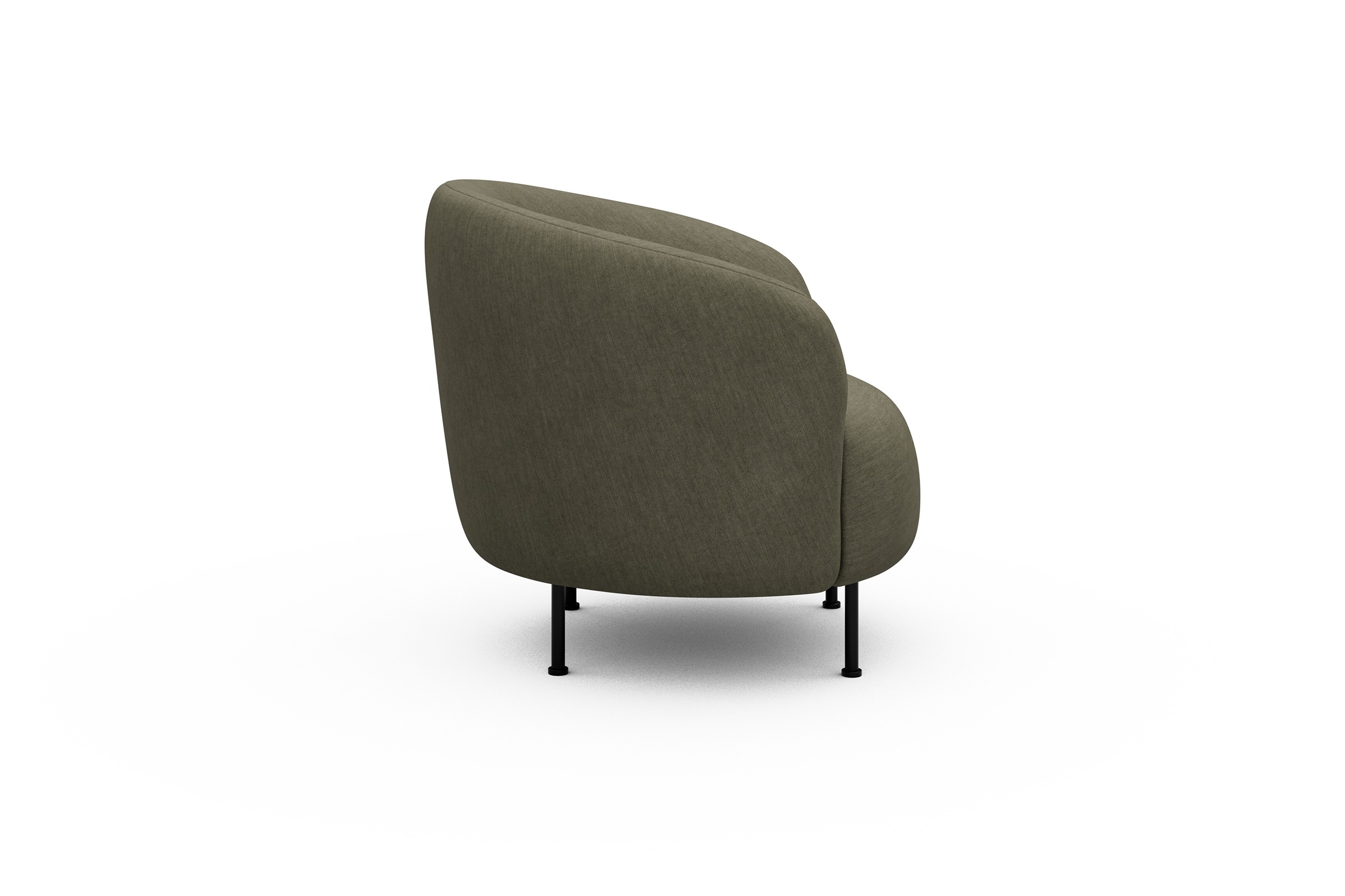 Sessel Ronda Metallbeine Schwarz Vivus-Dusty-Olive
