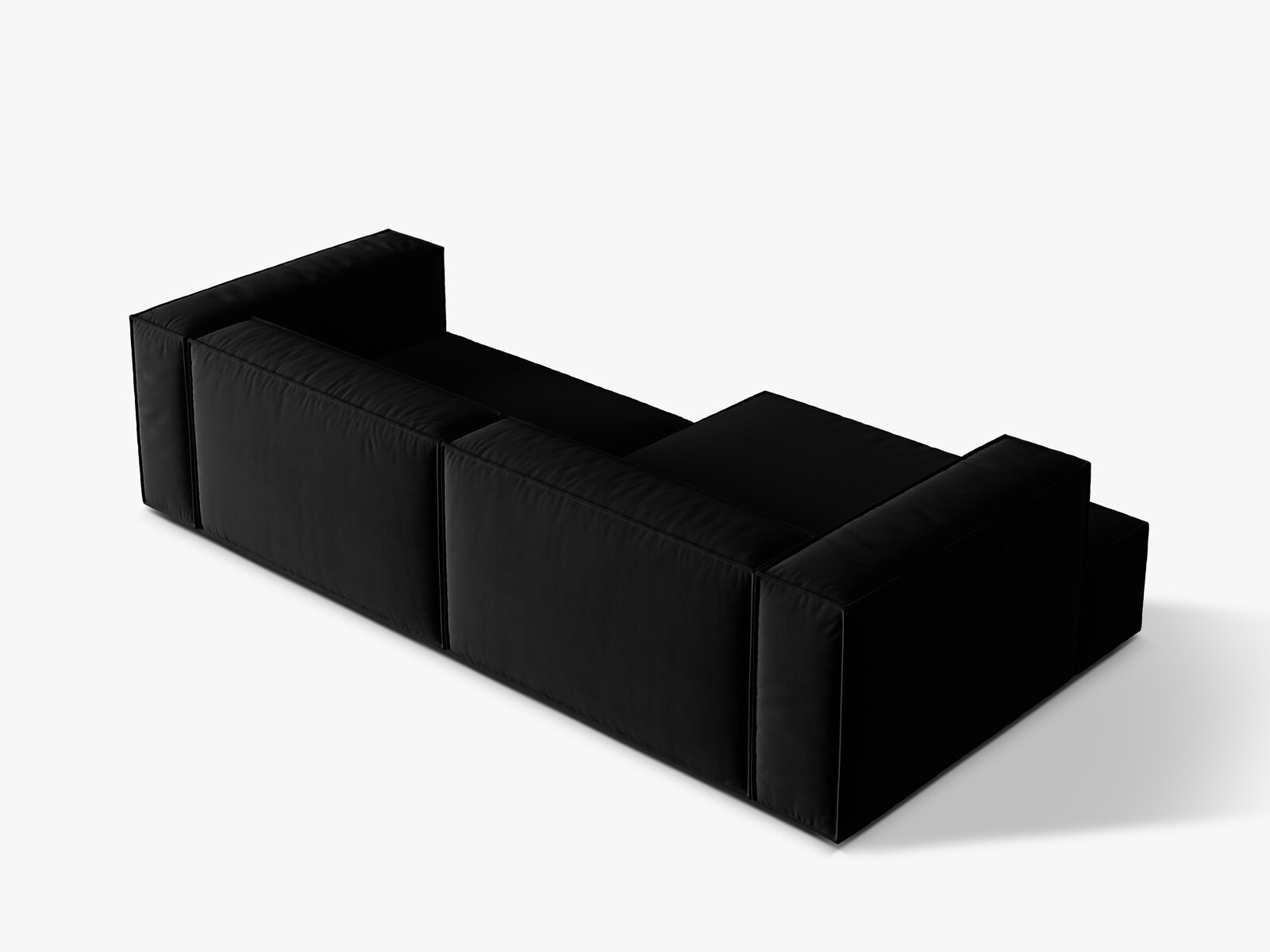 Micadoni Ecksofa Nuria 4-Sitzer Links Samt Schwarz