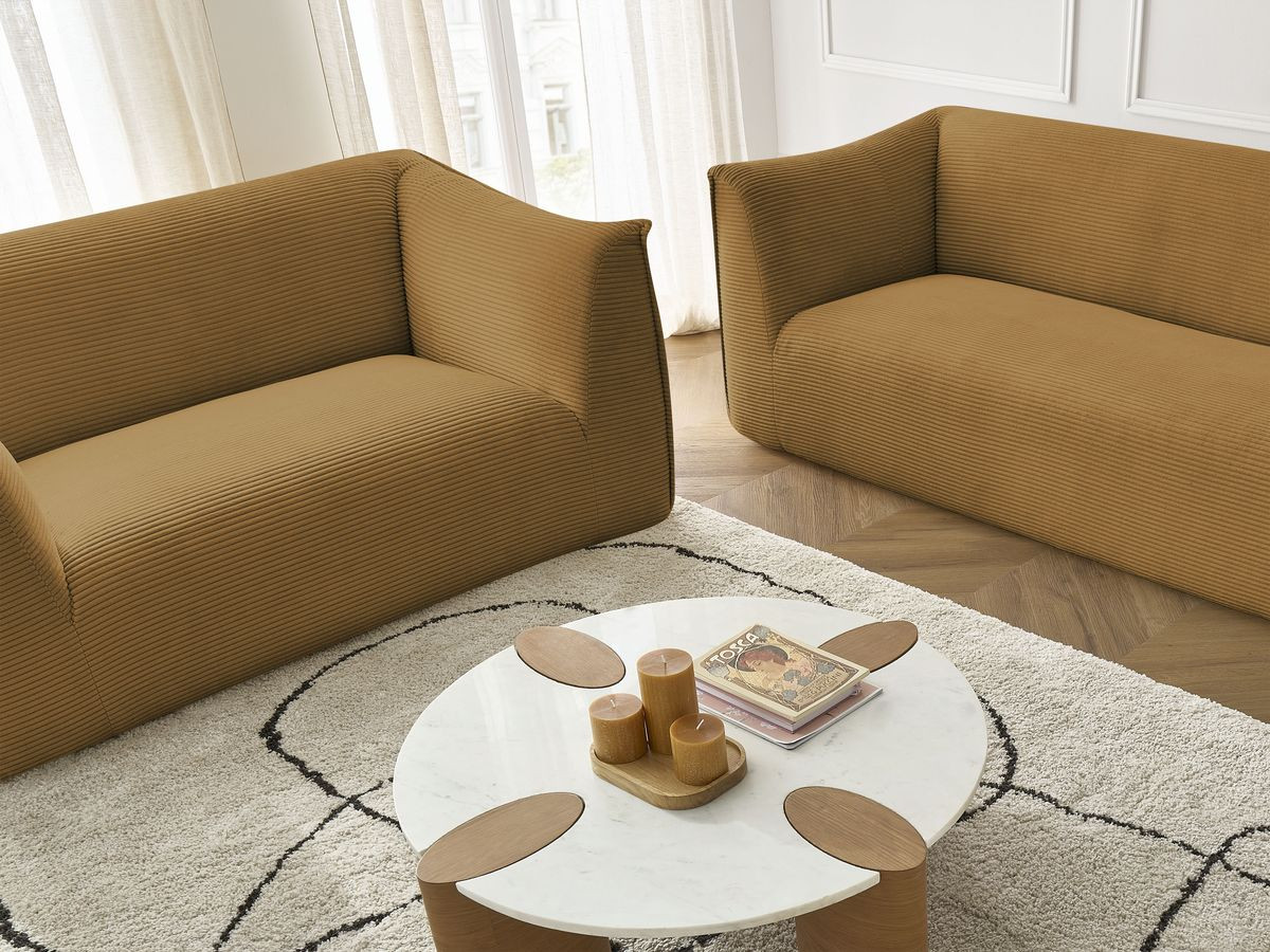 Bobochic Giorgia Sofa 5-Sitzer 412 × 100 cm Cordsamt Gelb