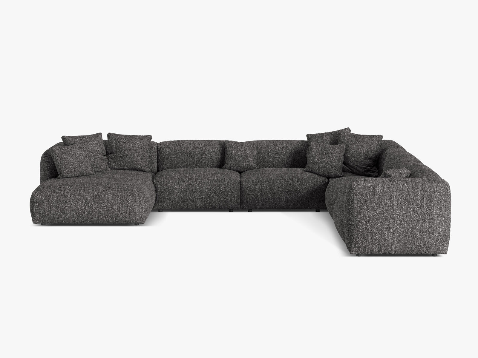 Micadoni modulares Ecksofa XL Martina 6-Sitzer Rechts Boucle Monet Anthrazit