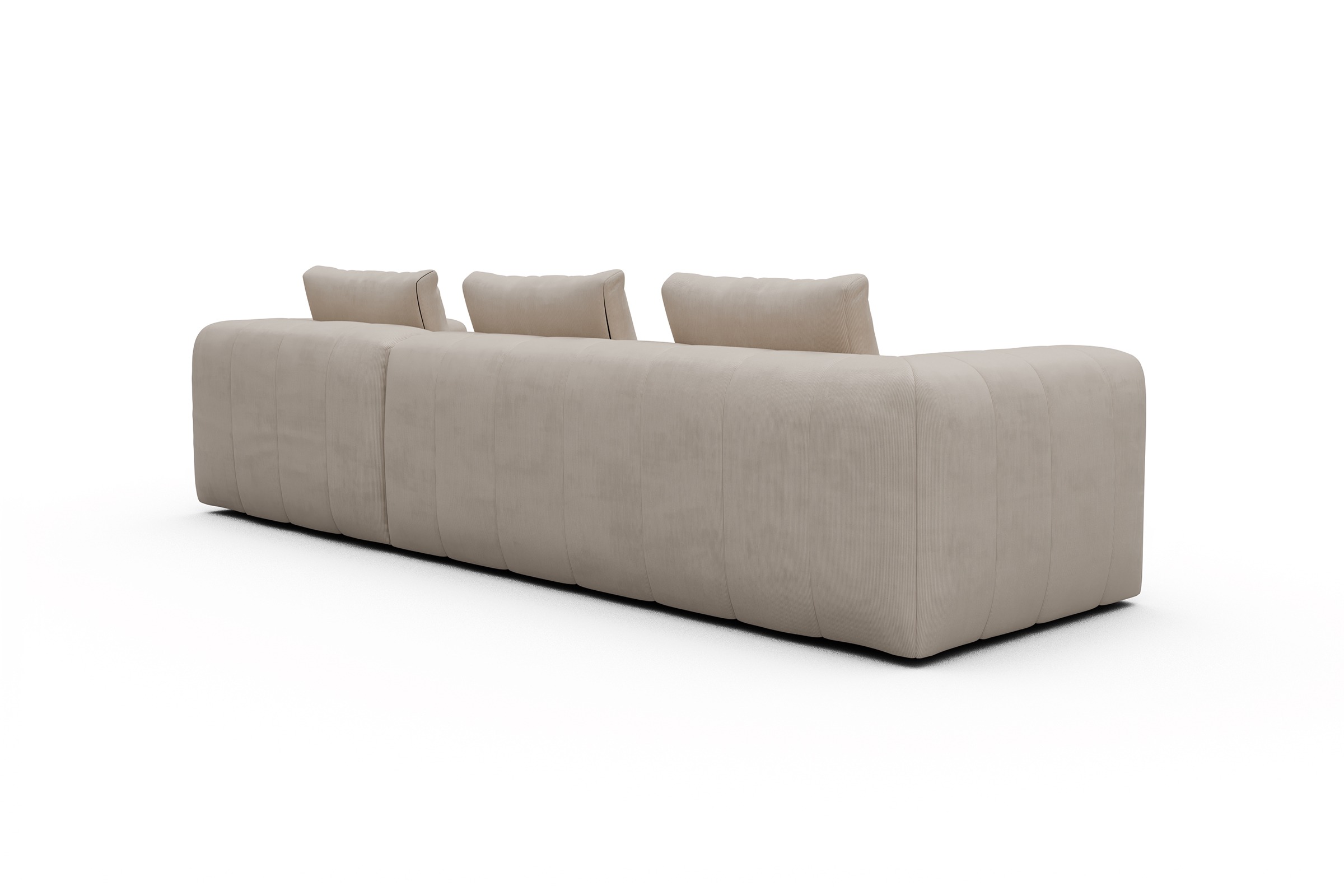Ecksofa Hugo 2,5-Sitzer Armlehne links mit Chaiselongue Cordufine-Off-White