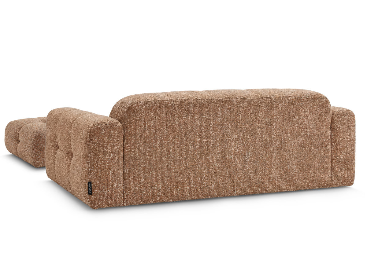 Bobochic Laura Sofa 3-Sitzer mit großem Pouf Melange-Stoff Orange
