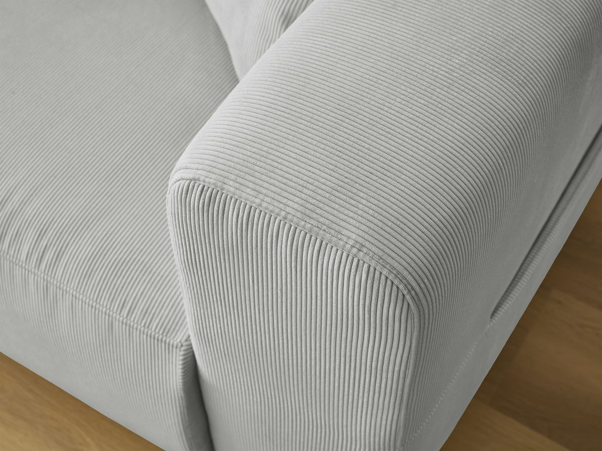 Bobochic Sidonie Sofa 3-Sitzer Cordsamt Hellgrau
