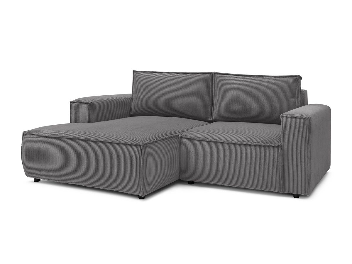 Bobochic Nihad Ecksofa Cordsamt Dunkelgrau Ecke links