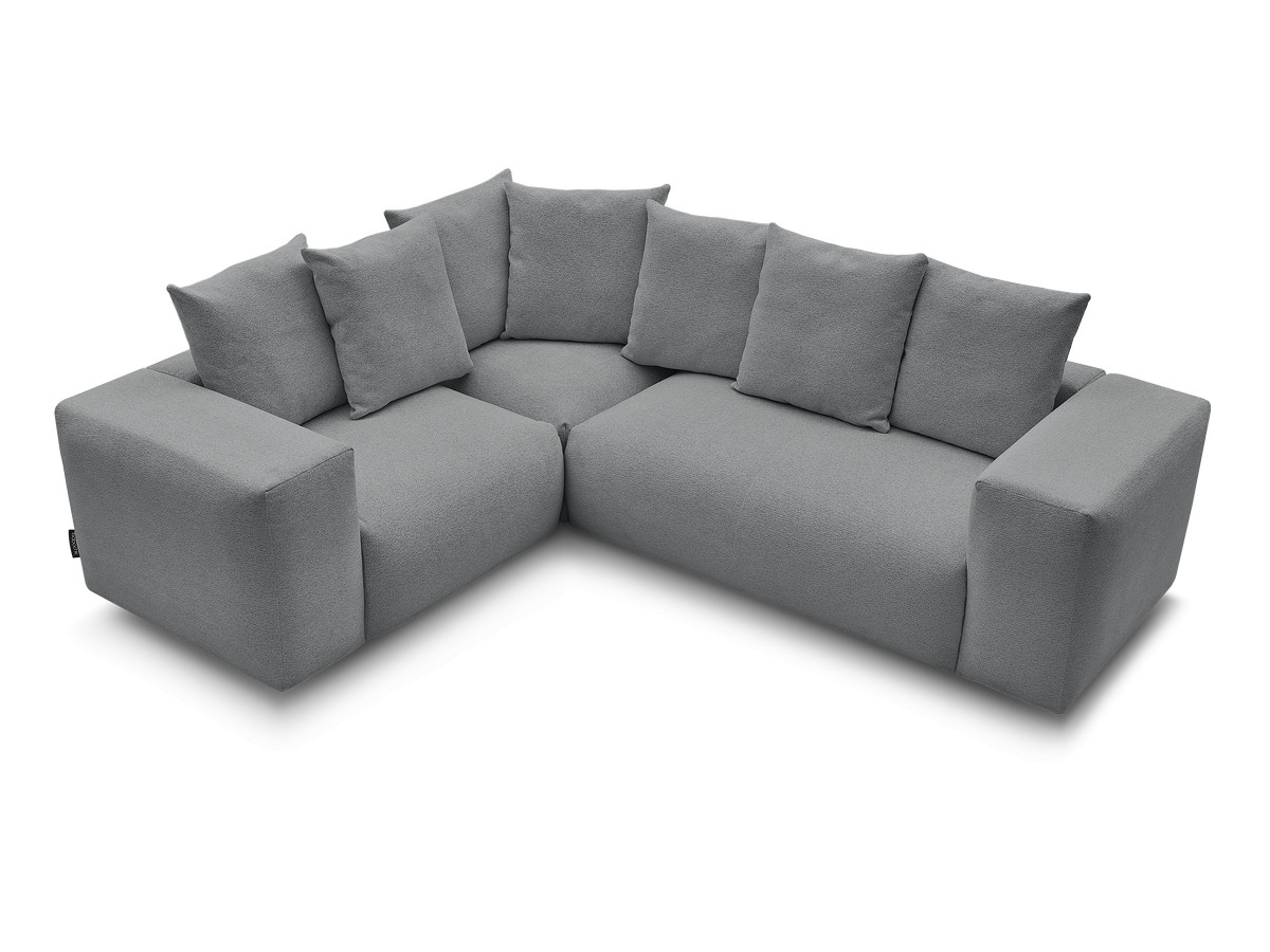 Bobochic Voltaire Ecksofa 268 × 214 cm Melange-Stoff Dunkelgrau Ecke links