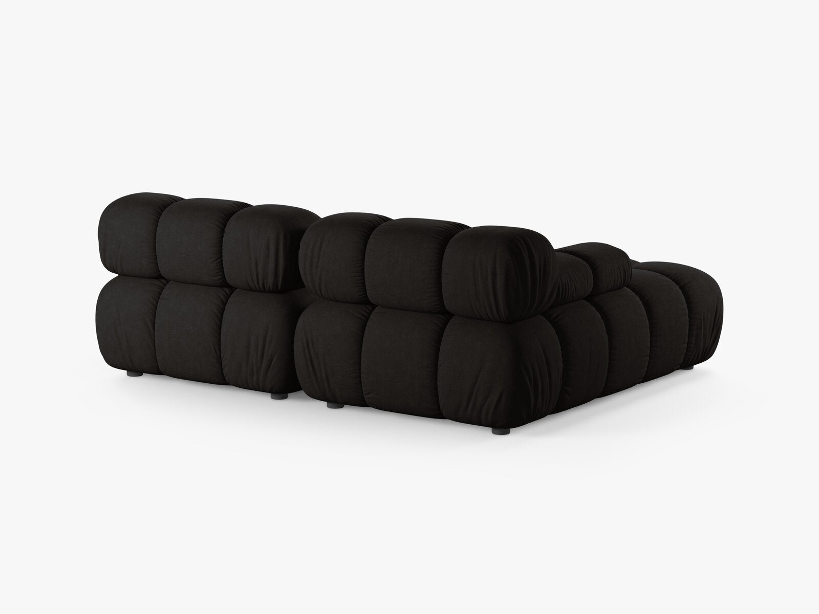 Micadoni Modulares Ecksofa Bellis 3-Sitzer Links Strukturierter Stoff Liberty Schwarz