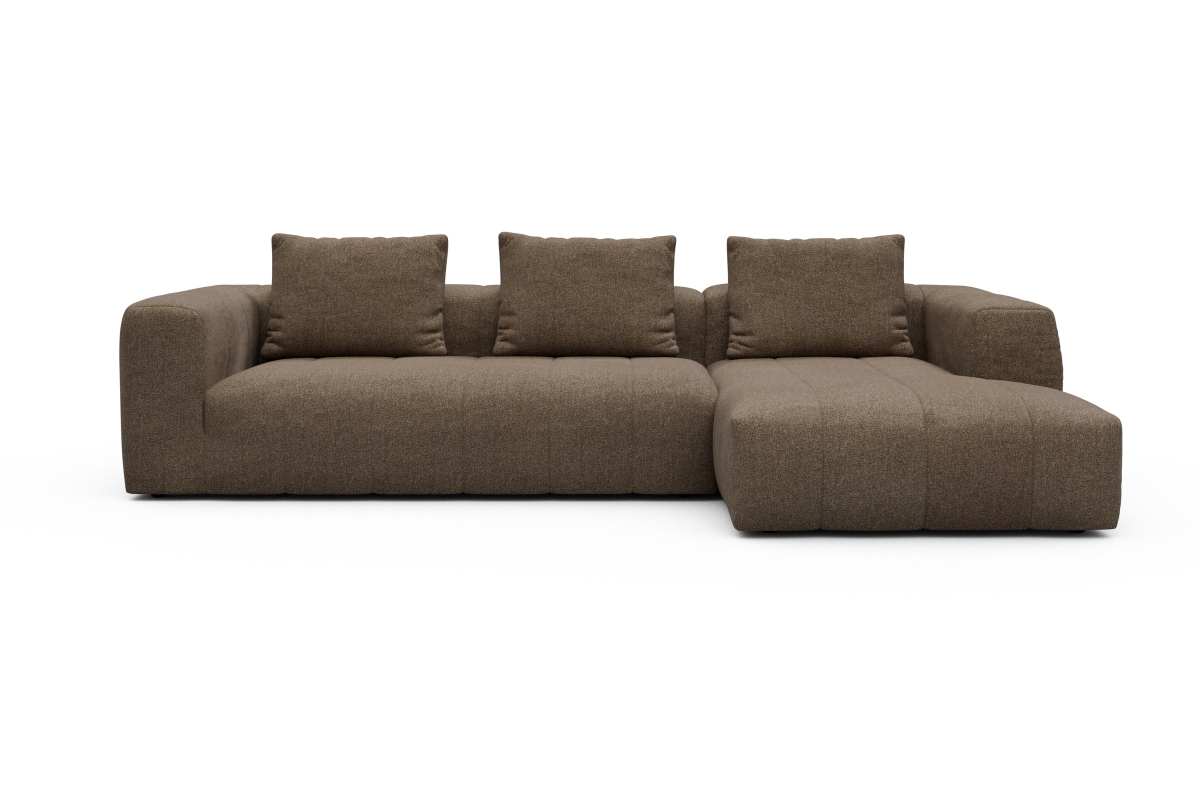 Hugo 2,5-Sitzer Armlehne links mit Chaiselongue Aivi-Khaki-Brown moebelfaktor