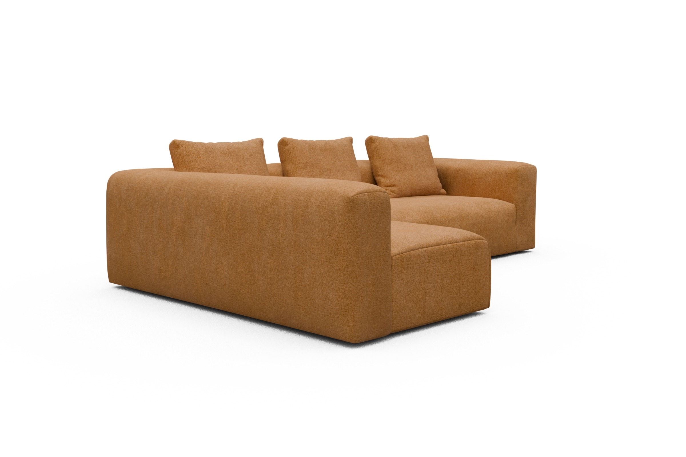 Ecksofa Fred 2x 2,5-Sitzer links offen Casone-Warm-Yellow