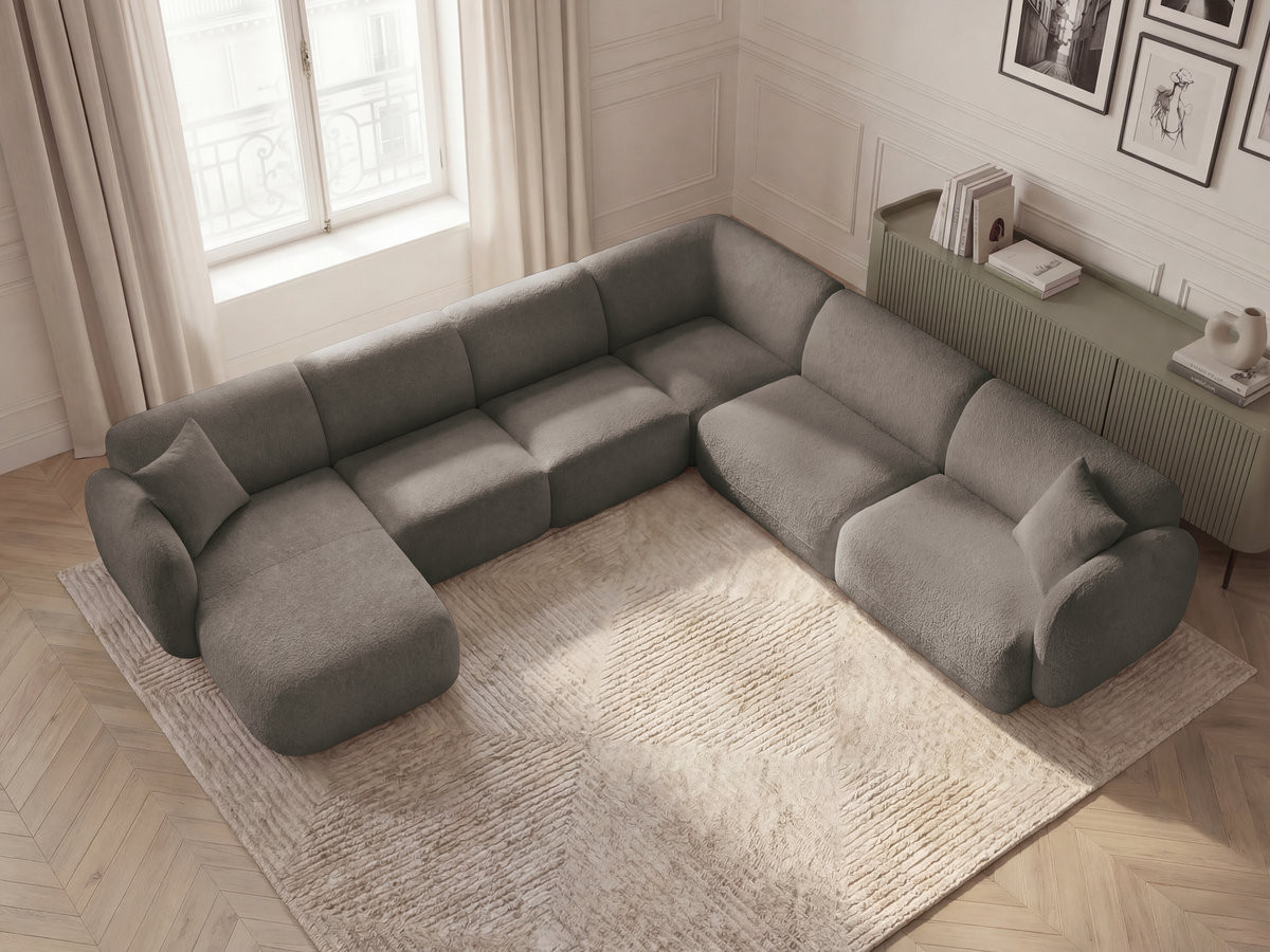 Bobochic Anda Wohnlandschaft Chenille Taupe Ecke rechts
