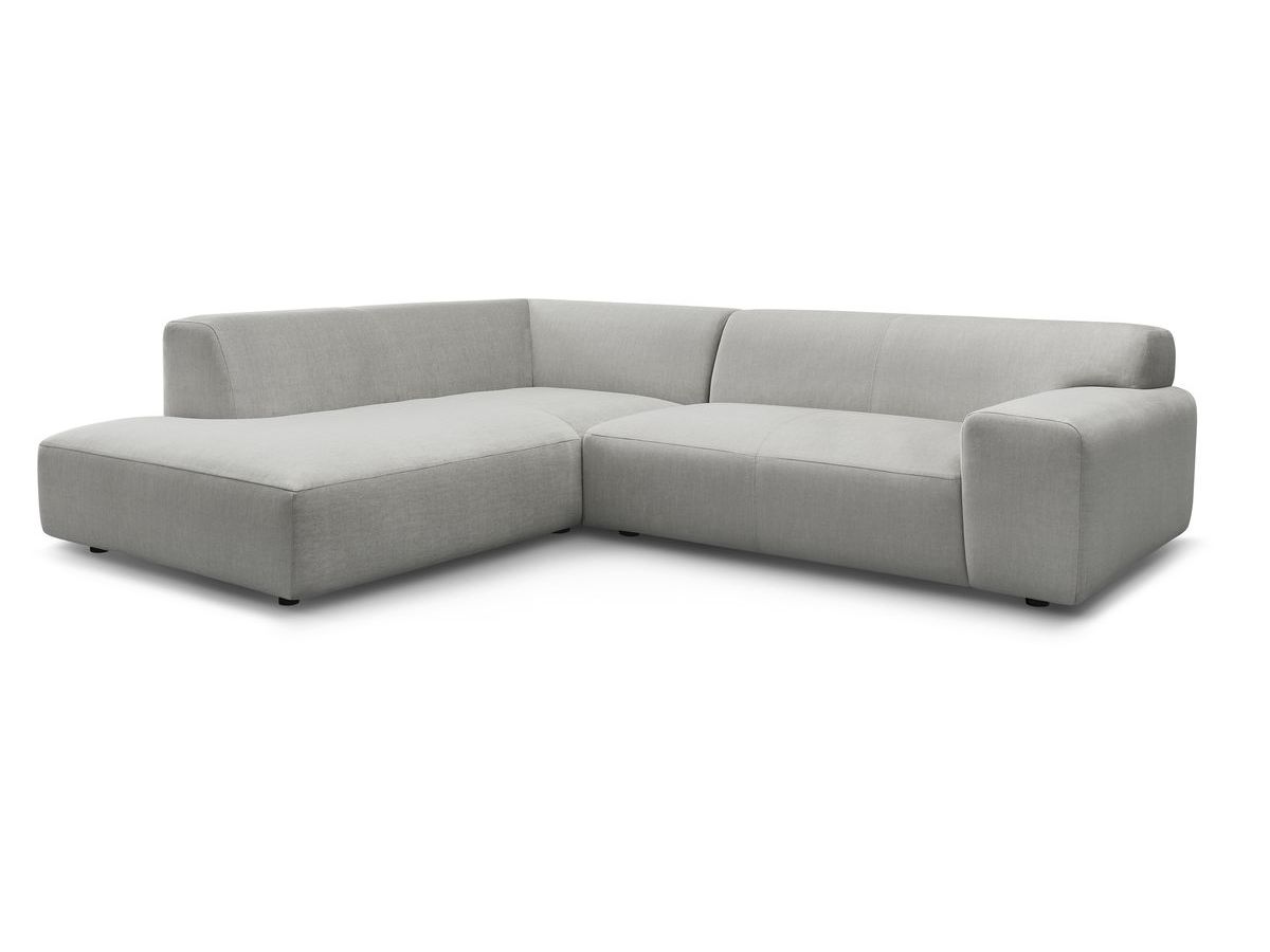 Bobochic Lavena Ecksofa 272 × 220 cm Samt Hellgrau Ecke links