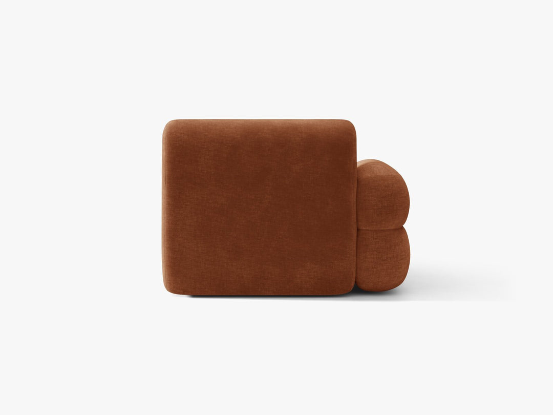 Micadoni Neo Chaiselongue Links Chenille Golden Terrakotta