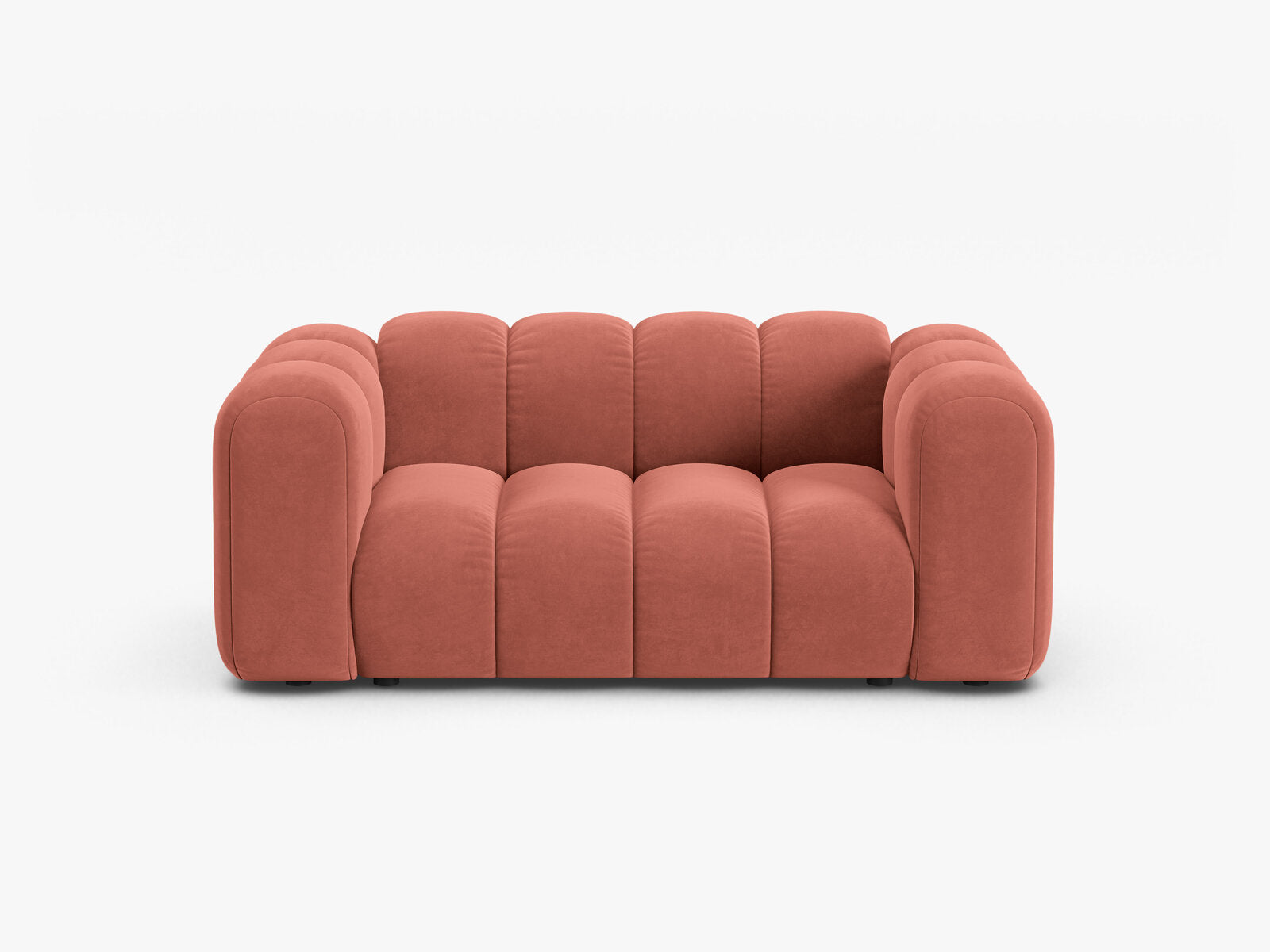 Micadoni Sofa Lupine 2-Sitzer kleine Version Samt Salvador Koralle