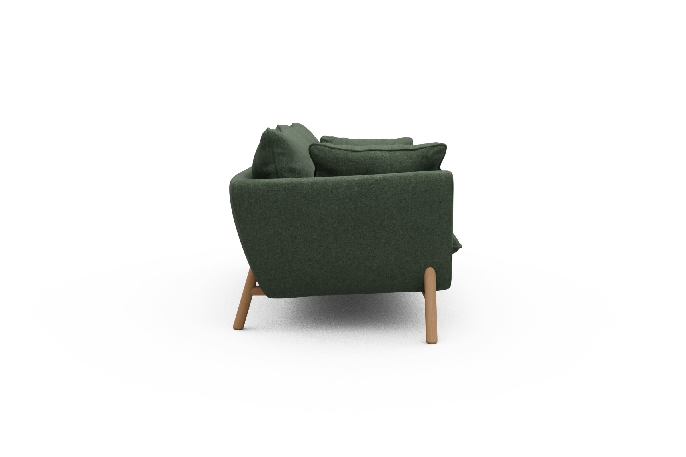 Sofa Emil PREMIUM 2-Sitzer Beinfarbe Eiche Natur Casone-Forest-Green