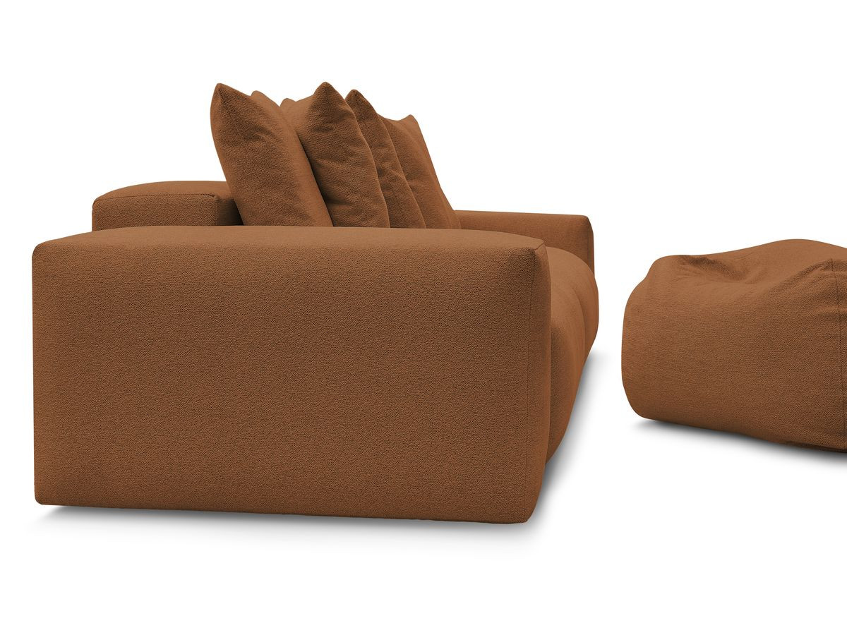 Bobochic Voltaire Sofa 5-Sitzer mit Pouf Melange-Stoff Orange