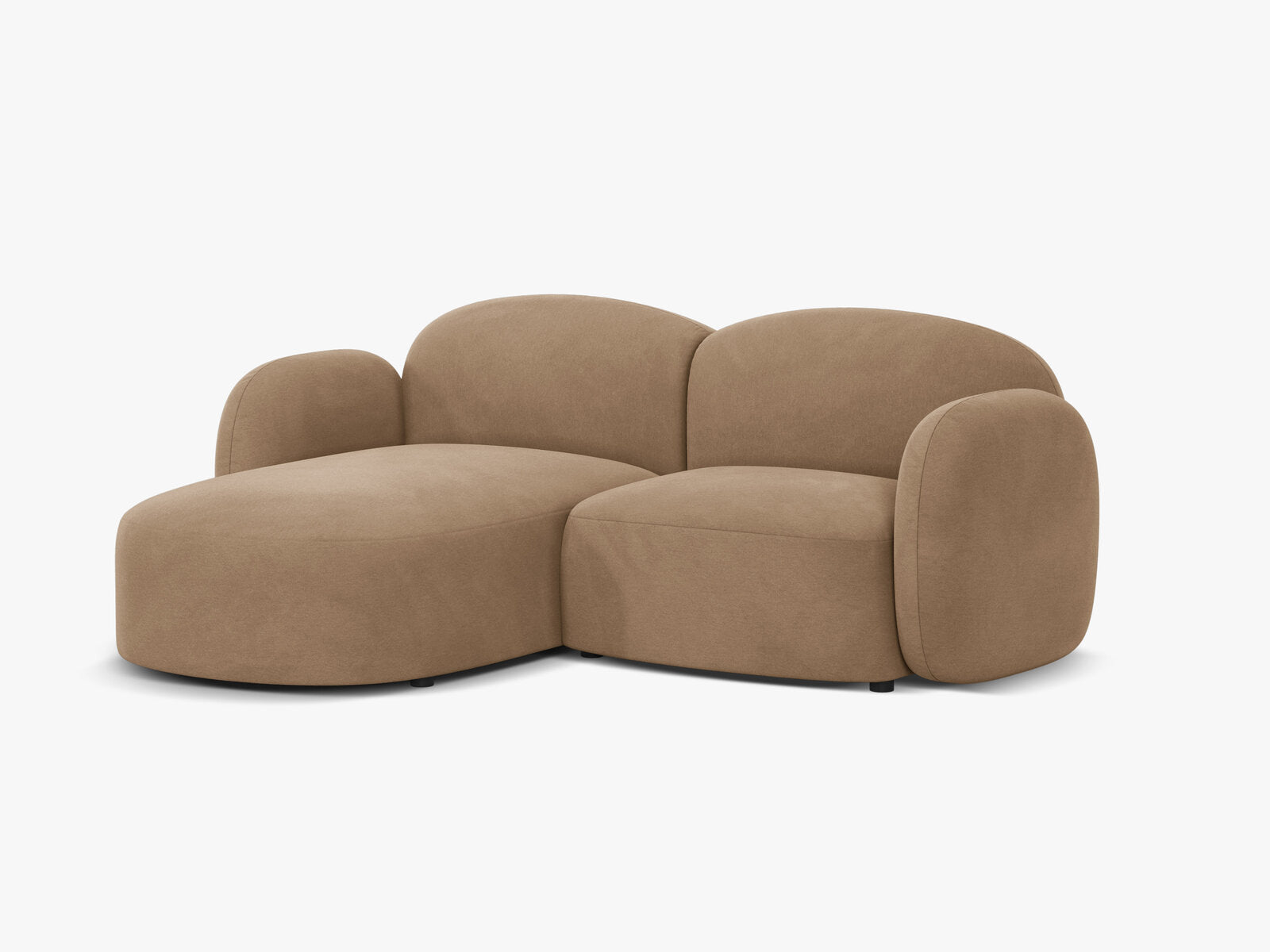 Micadoni Ecksofa Blair 3-Sitzer Links Samt Casino Sand