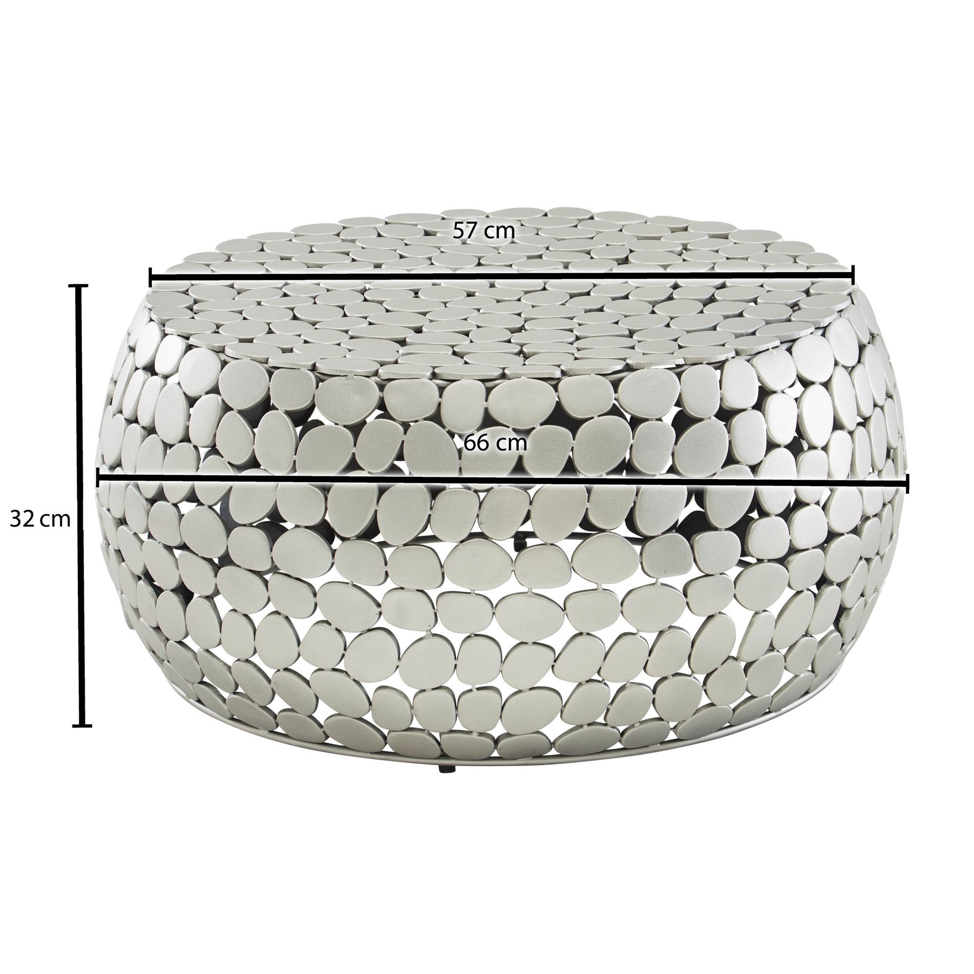 Couchtisch Brekke Silber Ø 66 × H 32 cm