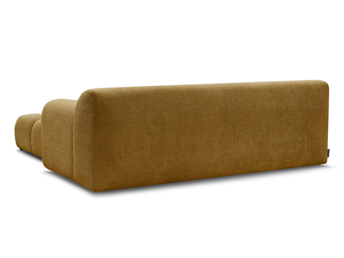 Bobochic Melisse Sofa 3-Sitzer mit Pouf Strukturstoff Gelb