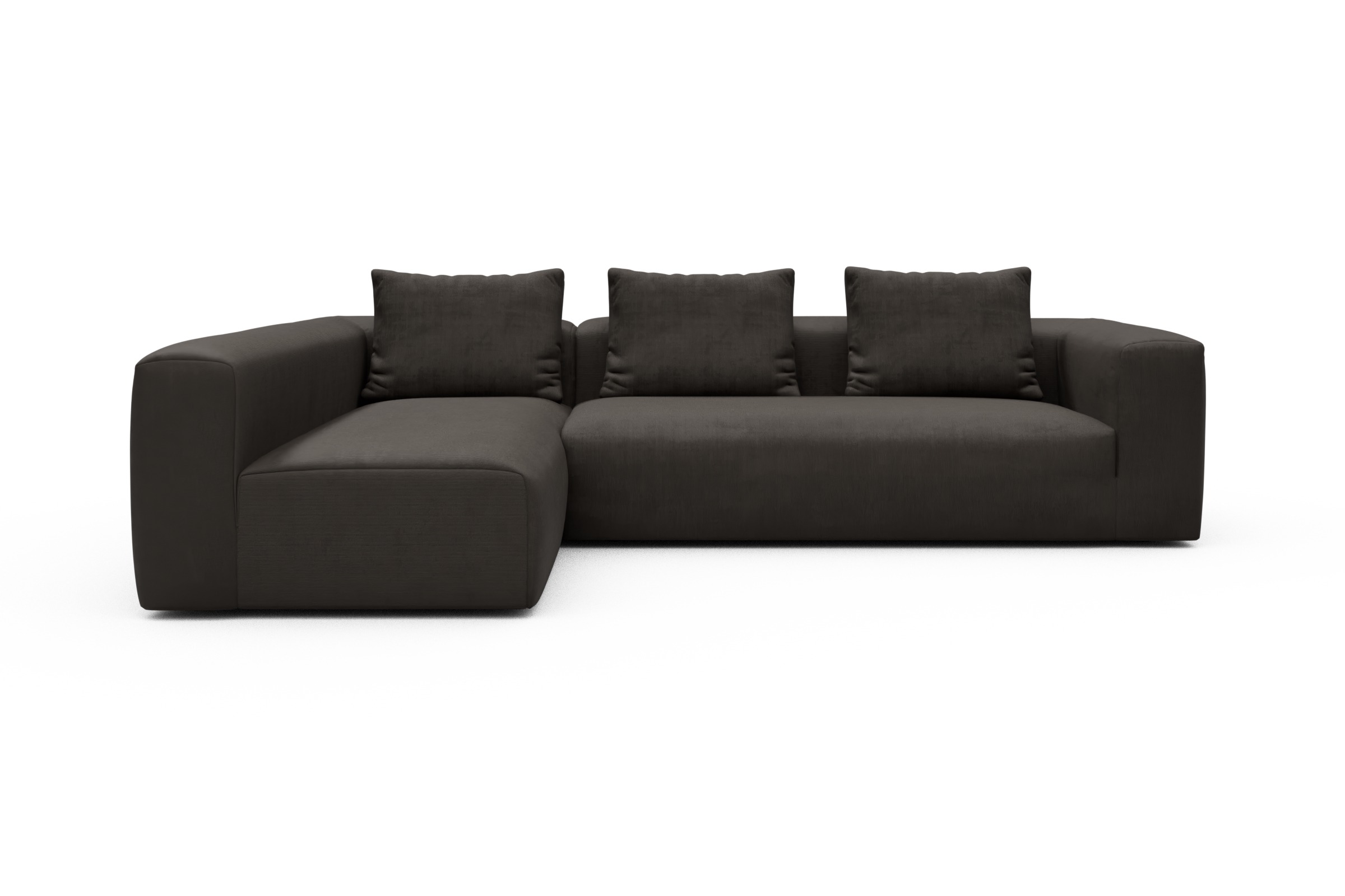 Skandi Home Ecksofa Fred 2x 2,5-Sitzer links offen Cordufine-Taupe moebelfaktor
