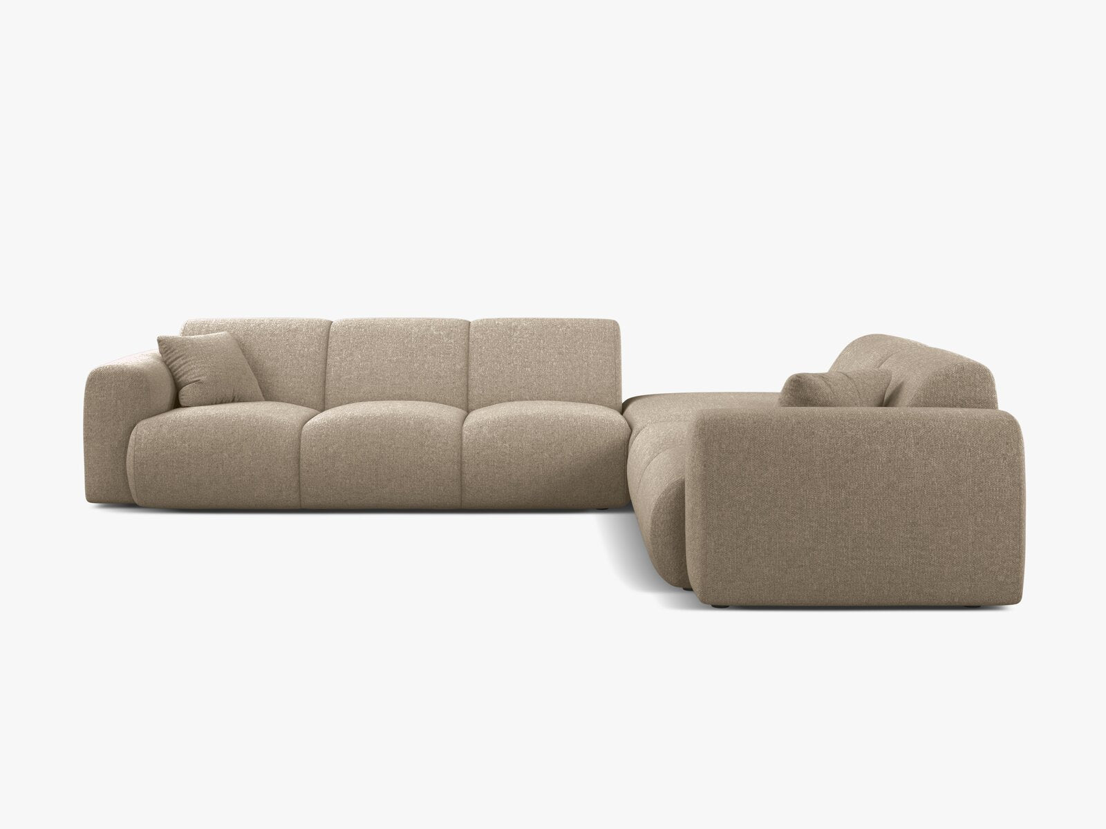Micadoni Ecksofa Molino 6-Sitzer Rechts Chenille Eden Dunkelbeige