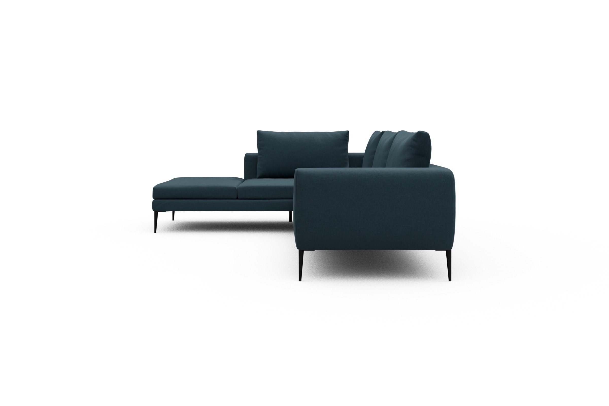 Ecksofa Paul Relax-Ecke rechts mit 3-Sitzer Satya-Indigo