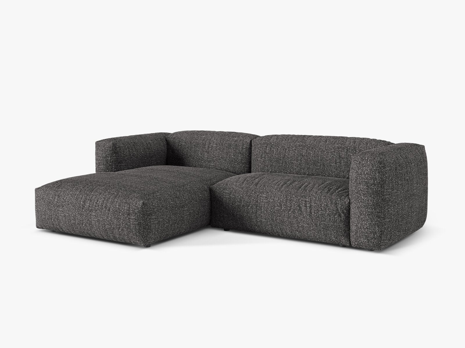 Micadoni Ecksofa Martina 2-Sitzer Links Boucle Monet Anthrazit