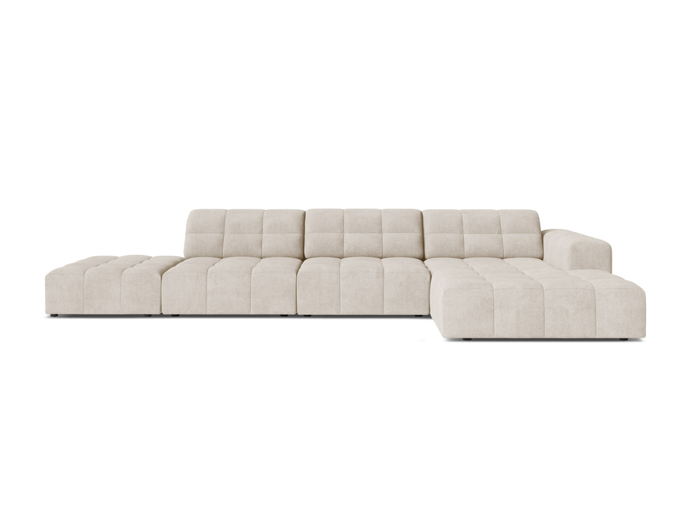 Cosmopolitan Design Ecksofa Chicago 5-Sitzer offen Chenille Eden Helles Beige Rechts