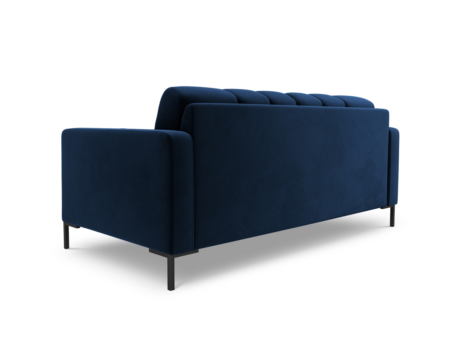 Cosmopolitan Design Sofa Bali 2-Sitzer Samt Bluvel Königsblau Beine Schwarzes Metall